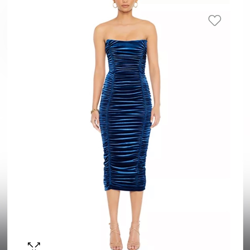 Nookie - Verve Strapless Ruched Velvet Bodycon Dress ✨